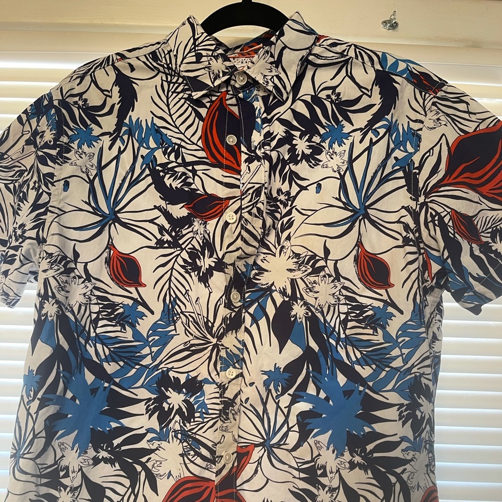 Men’s Denim & Flower Floral Slim Fit M Short Sleeve Button-Down